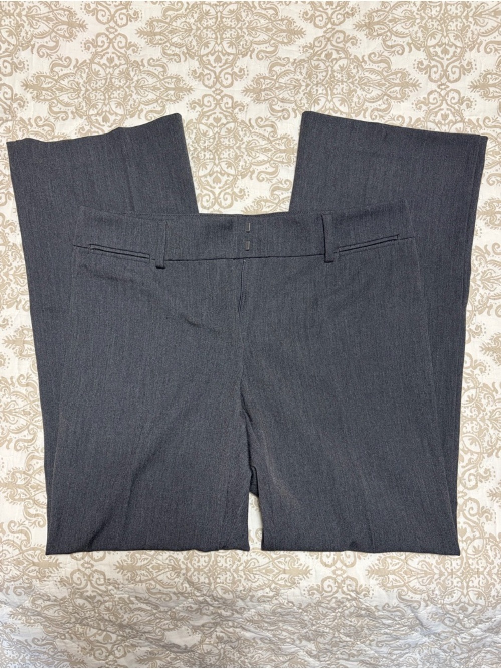 LOFT Women's Straight Dress Pants in Charcoal Gray